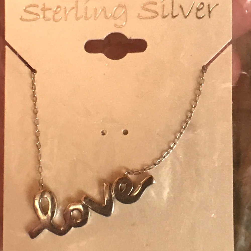 Sterling Silver love necklace new with tags